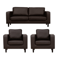 Box Brown Leather 3+1+1 Seater Sofa Set - Furniture Instore