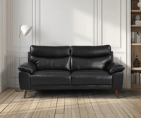 Vantage Genuine Leather Black 3+2+1 Seater Sofa Set - Furniture Instore