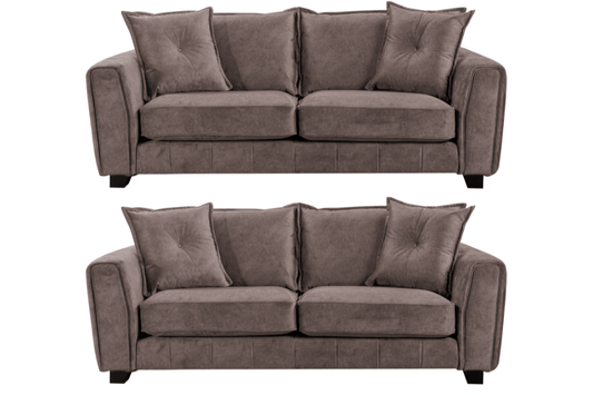 Somerford Chocolate Fabric 3+3 Sofa Set - Furniture Instore