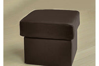 Valerie Brown Leather Footstool - Furniture Instore