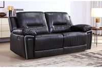 Henry Black Leather Electric Recliner 3 Seater Sofa - Furniture Instore