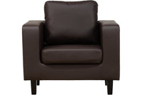 Box Brown Leather Armchair - Furniture Instore