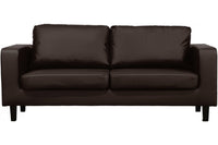 Box Brown Leather 3 Seater Sofa - Furniture Instore