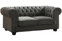 Chesterfield Grey Fabric 2 Seater Sofa - Furniture Instore
