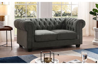 Chesterfield Grey Fabric 2 Seater Sofa - Furniture Instore
