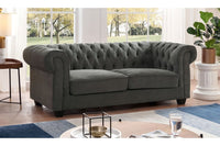 Chesterfield Grey Fabric 3+2+1 Seater Sofa Set - Furniture Instore