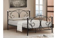 Florence Black Metal Small Double Bed - Furniture Instore