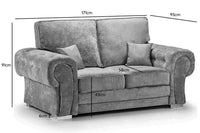 Verona High Back Grey Fabric 2 Seater Sofa - Furniture Instore