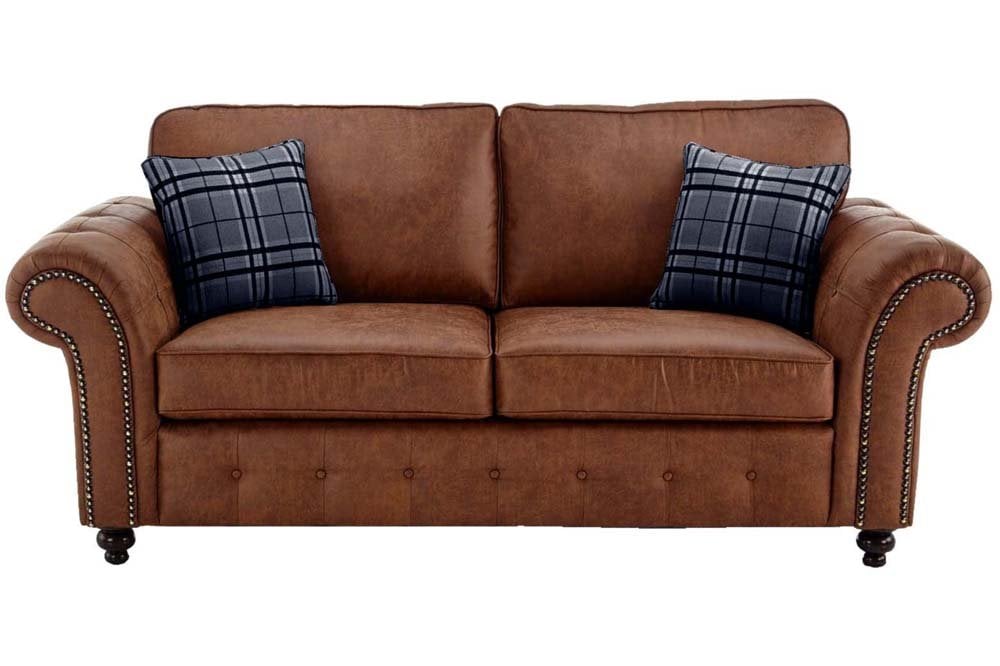 Oakland Tan Suede 3 Seater Sofa - Furniture Instore