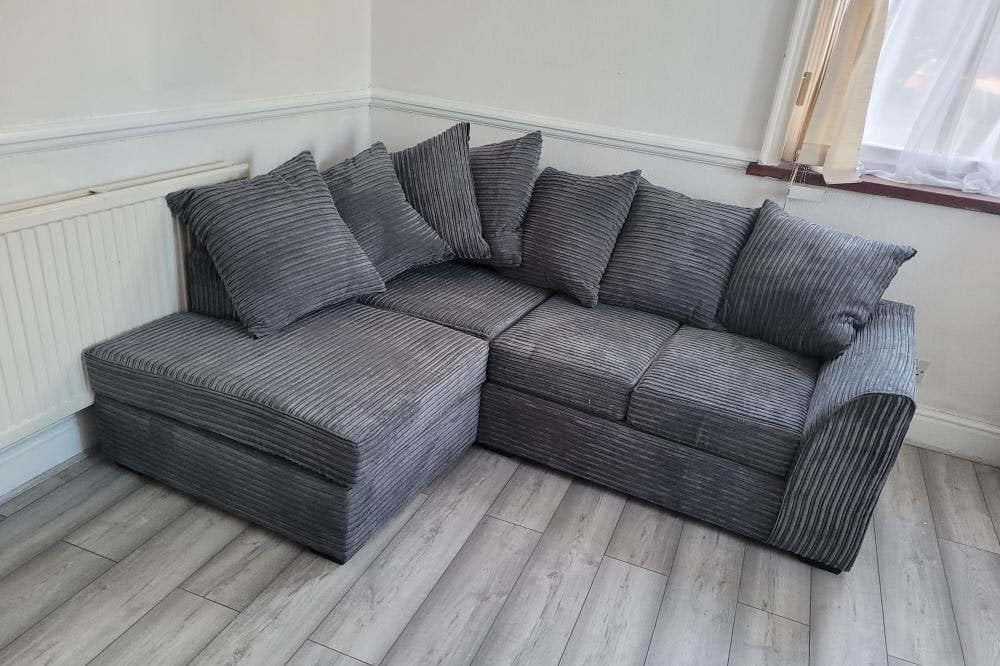 Byron Grey Fabric LHC Corner Sofa - Furniture Instore