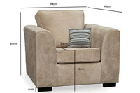 Nancy Beige Fabric Armchair - Furniture Instore