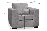 Nancy Grey Armchair - Furniture Instore