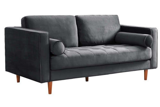 Scott Grey Velvet 2 Seater Sofa - Furniture Instore