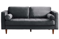 Scott Grey Velvet 2 Seater Sofa - Furniture Instore