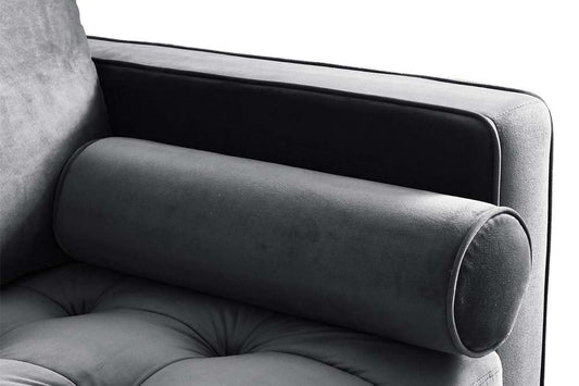Scott Grey Velvet Corner Sofa LHC - Furniture Instore