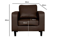 Box Brown Leather Armchair - Furniture Instore