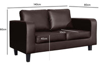 Box Brown Leather 2 Seater Sofa - Furniture Instore