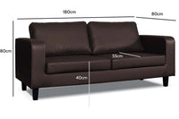 Box Brown Leather 3 Seater Sofa - Furniture Instore