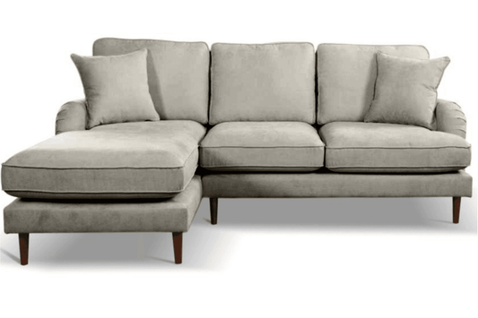 Rupert Silver Fabric Left Hand Corner Sofa - Furniture Instore