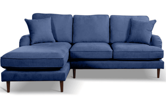 Rupert Navy Fabric Left Hand Corner Sofa - Furniture Instore