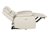 Turin Genuine Leather Chalk Electric Power Recliner Armchair - Furniture Instore