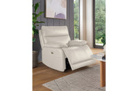 Turin Genuine Leather Chalk Electric Power Recliner Armchair - Furniture Instore