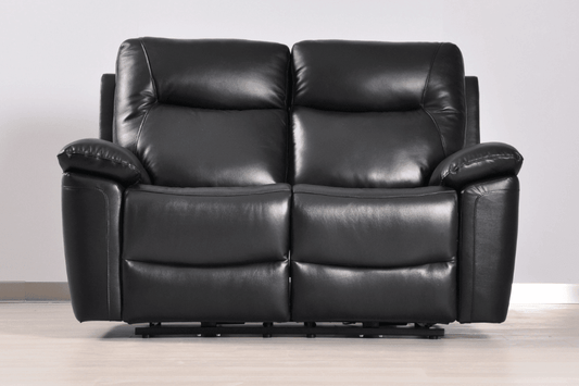 Amarien Genuine Leather Black Electric Power Recliner 2 Seater - Furniture Instore