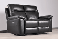 Amarien Genuine Leather Black Electric Power Recliner 2 Seater - Furniture Instore