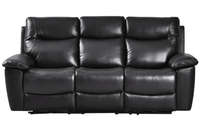 Amarien Genuine Leather Black Electric Power Recliner 3 Seater - Furniture Instore