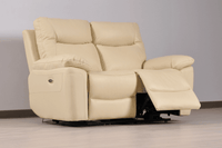 Amarien Genuine Leather Cream Electric Power Recliner 2 Seater - Furniture Instore