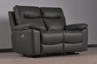 Amarien Genuine Leather Grey Electric Power Recliner 2 Seater - Furniture Instore