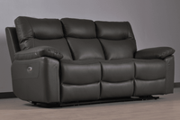 Amarien Genuine Leather Grey Electric Power Recliner 3 Seater - Furniture Instore