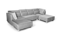 Sloane U Shape Grey Velvet Corner Sofa - Furniture Instore