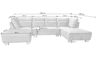 Sloane U Shape Grey Velvet Corner Sofa - Furniture Instore
