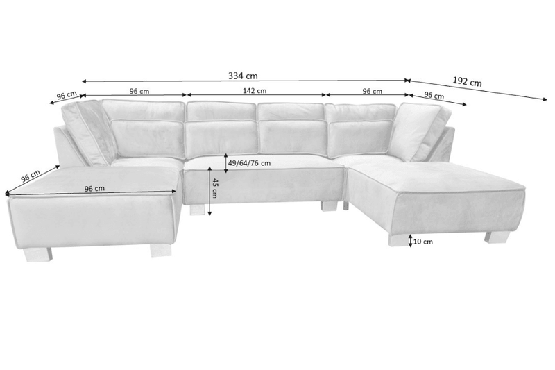Sloane U Shape Grey Velvet Corner Sofa - Furniture Instore
