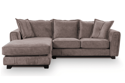 Somerford Left Hand Fabric Corner Chaise - Chocolate - Furniture Instore