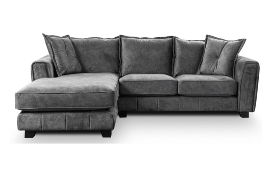 Somerford Left Hand Fabric Corner Chaise - Grey - Furniture Instore