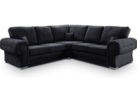 Verona High Back Black Fabric Corner - Furniture Instore