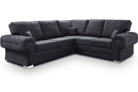 Verona High Back Black Fabric Corner - Furniture Instore