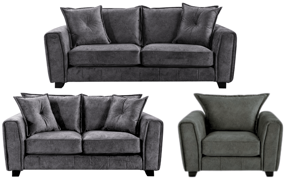 Somerford Grey Fabric 3+2+1 Seater Sofa Set - Furniture Instore