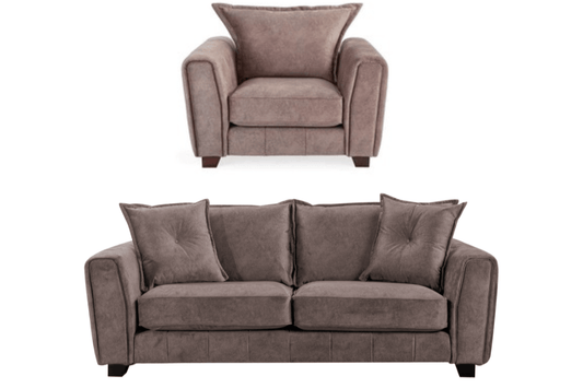 Somerford Chocolate Fabric 3+1 Seater Sofa Set - Furniture Instore
