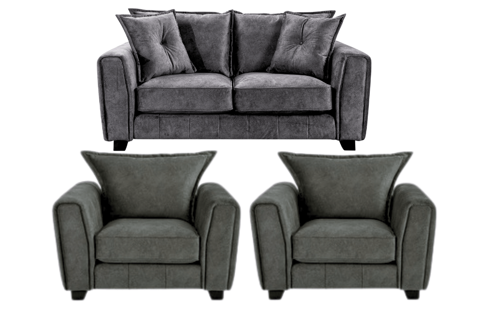Somerford Grey Fabric 2+1+1 Seater Sofa Set - Furniture Instore