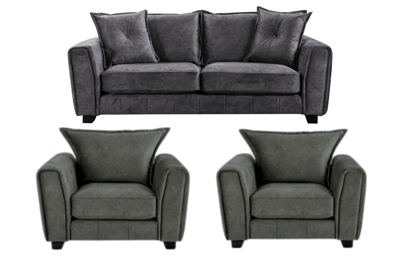 Somerford Grey Fabric 3+1+1 Seater Sofa Set - Furniture Instore