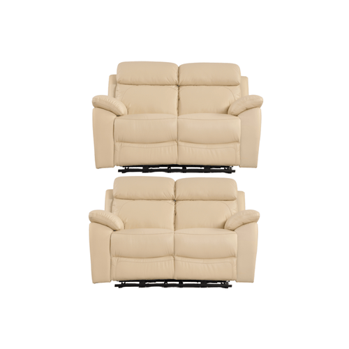 Dandrea Genuine Leather Cream Electric Power Recliner 2+2 Seater Sofa Set