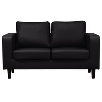 Box Black Leather 2+1+1 Seater Sofa Set - Furniture Instore