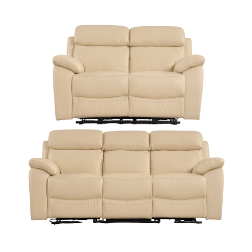 Dandrea Genuine Leather Cream Electric Power Recliner 3+2 Seater Sofa Set