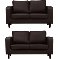Box Brown Leather 2+2 Seater Sofa Set - Furniture Instore
