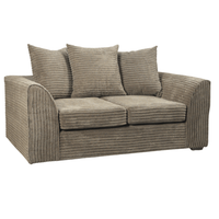 Byron Caramel 3-Seater Sofa front facing on white background, modern tan couch with soft upholstery and sleek design