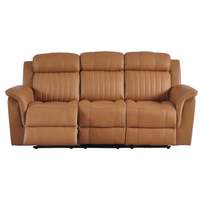 Brown leather sofa on a white background