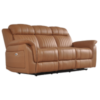 Brown leather sofa on a white background